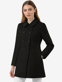 Płaszcz Damski Dwurzędowy z Kołnierzem Piotruś Pan | Elegancki Trencz Damski