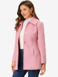Płaszcz Damski Zimowy w Kroju A-Line z Kołnierzem | Elegancki Płaszcz
