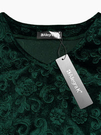 Elegancka Damska Sukienka Maxi w Kwiaty | Długi Rękaw i Dekolt V