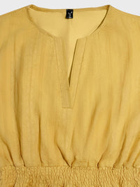 Damska Sukienka Midi z Bufiastymi Rękawami | Letnia Sukienka Casual