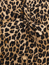 Damska Bluzka Kopertowa w Panterkę z Wiązaniem | Elegancka Bluzka Damska