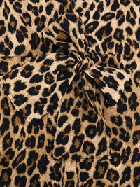 Damska Bluzka Kopertowa w Panterkę z Wiązaniem | Elegancka Bluzka Damska