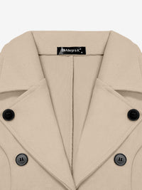 Płaszcz Damski Zimowy z Klapami i Guzikami | Elegancki Płaszcz