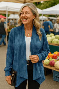 Kardigan Damski w Stylu Open-Front | Elegancki Sweter Damski