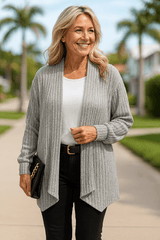 Kardigan Damski w Stylu Open-Front | Elegancki Sweter Damski