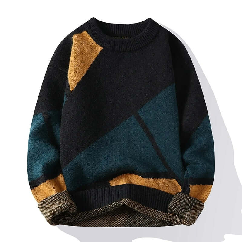 Sweter Męski z Długim Rękawem | Elegancki Krój | Ciepły na Zimę | Styl Klasyczny | Komfortowa Warstwa
