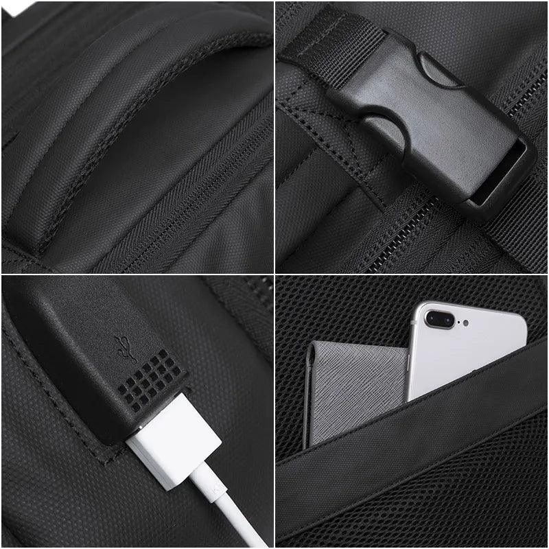 Rozszerzany Plecak Podróżny 22–37L z Portem USB | Wodoodporny Plecak na Laptopa