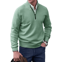 Sweter Męski z Półzamkiem i Wysokim Kołnierzem | Elegancki Sweter i Golf Męski