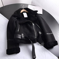 Kurtka Zimowa Damska Biker Style z Futerkową Podszewką | Kurtki Zimowe Damskie