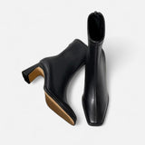 Botki Damskie na Słupku z Kwadratowym Noskiem | Eleganckie Buty Damskie na Jesień i Zimę