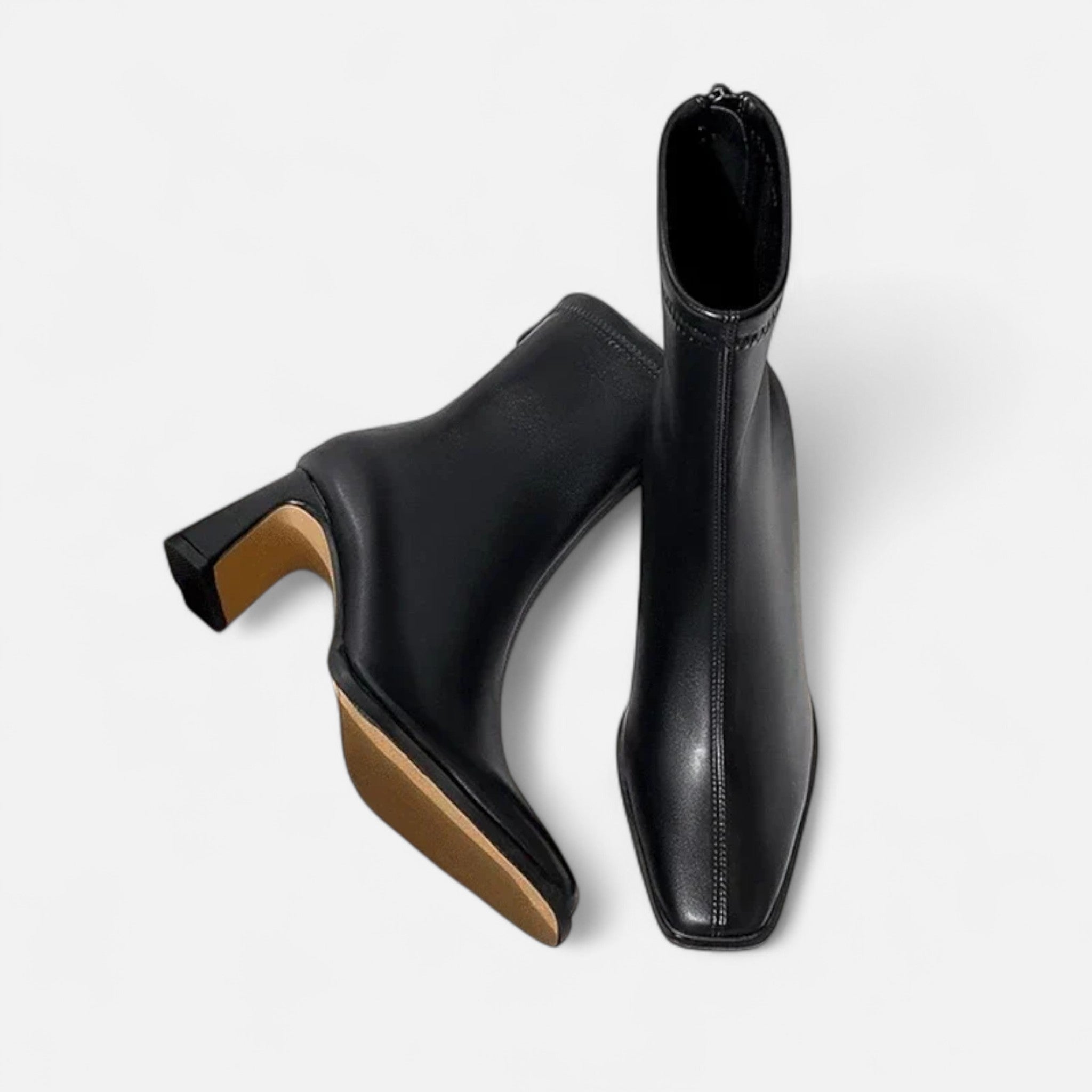 Botki Damskie na Słupku z Kwadratowym Noskiem | Eleganckie Buty Damskie na Jesień i Zimę