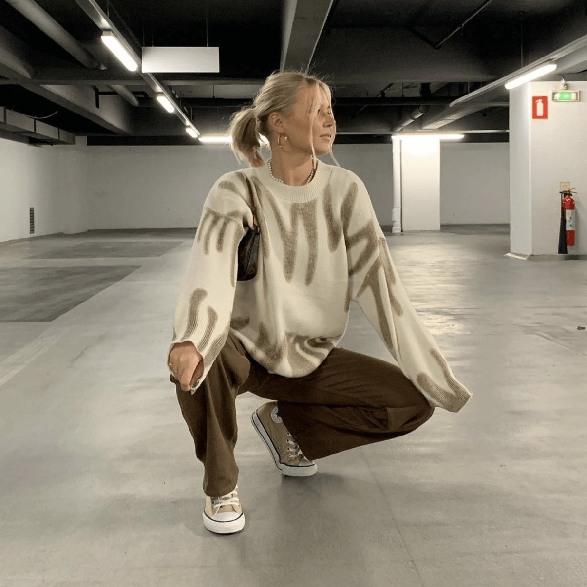 Damski Sweter Oversize z Abstrakcyjnym Wzorem | Luźny Krój | Modny na Sezon