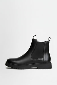 Damskie Botki Chelsea na Platformie | Wsuwane Buty za Kostkę