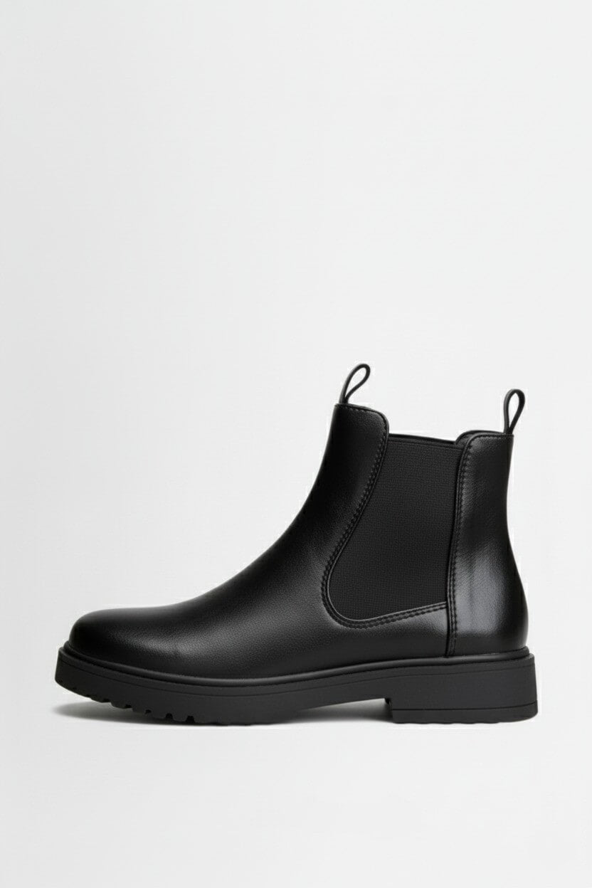 Damskie Botki Chelsea na Platformie | Wsuwane Buty za Kostkę