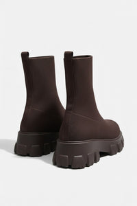 Botki Damskie na Grubej Podeszwie z Okrągłym Noskiem | Buty Damskie