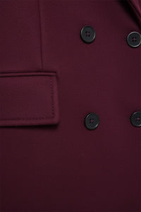 Damski Długi Płaszcz Dwurzędowy z Klapami | Elegancki Płaszcz Zimowy