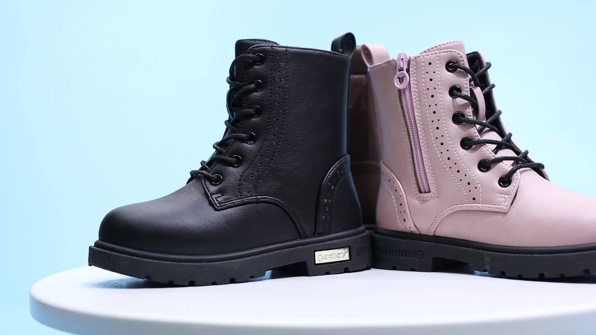 Buty Damskie Zimowe z Zamkiem i Sznurowaniem | Lekkie Botki Damskie na Jesień i Zimę