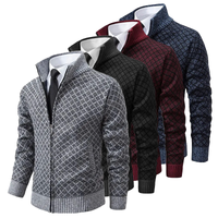 Sweter Męski z Zamkiem | Styl Smart Casual | Elegancki Wzór | Jesienna i Zimowa Warstwa