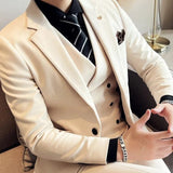 Garnitur Męski Old Money 3 Częściowy Slim Fit | Klasyczny Smoking na Eleganckie Okazje