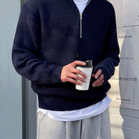 Sweter Męski z Półzamkiem | Styl Smart Casual | Jesienna Warstwa