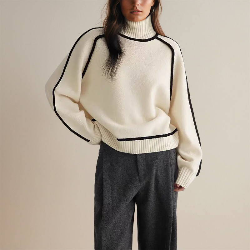 Golf Damski Klasyczny z Wysokim Kołnierzem | Elegancki Sweter Zimowy