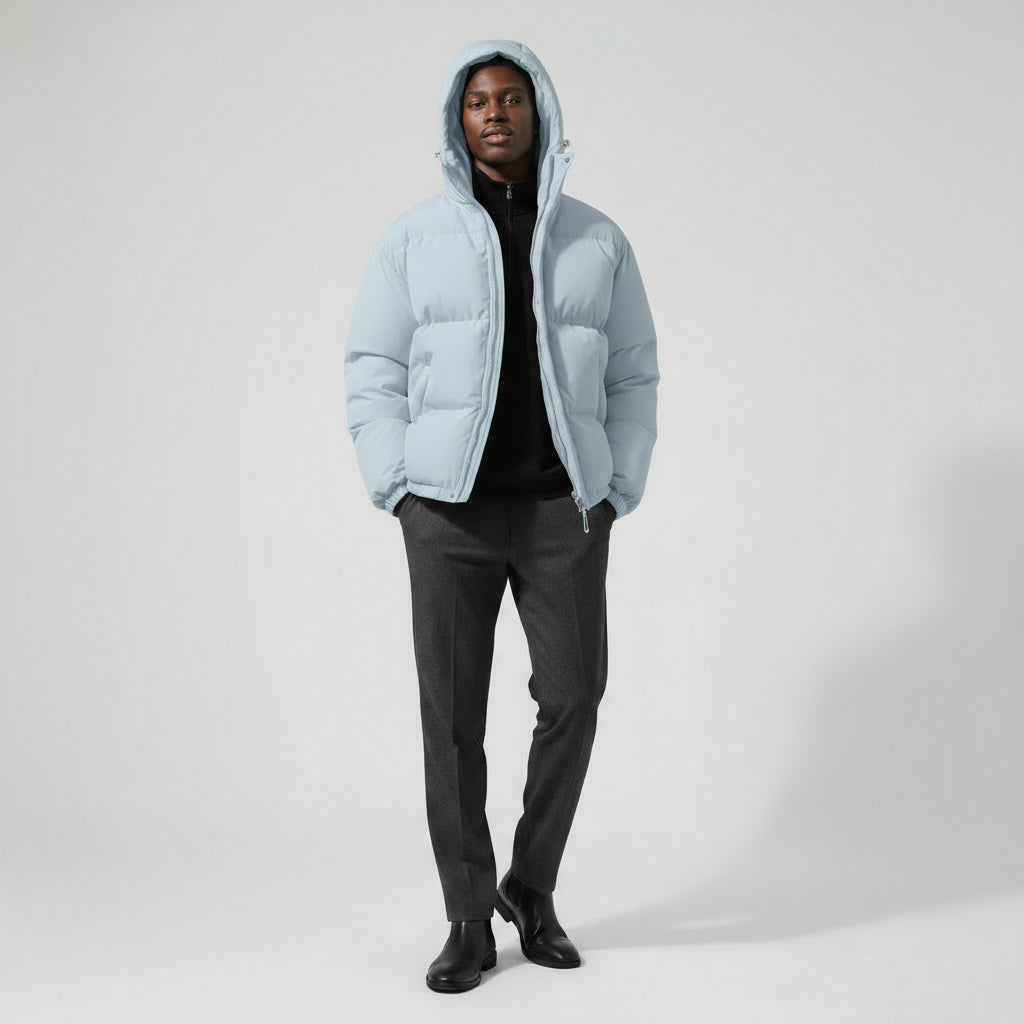 Męska Kurtka Zimowa Pikowana o Długim Kroju | Kurtki Zimowe Męskie