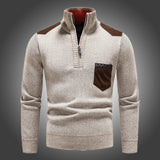 Sweter Męski z Półzamkiem i Wysokim Kołnierzem | Elegancki Golf Męski