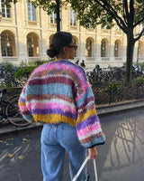 Sweter damski z paskami | Kardigan z bufiastymi rękawami Bridget