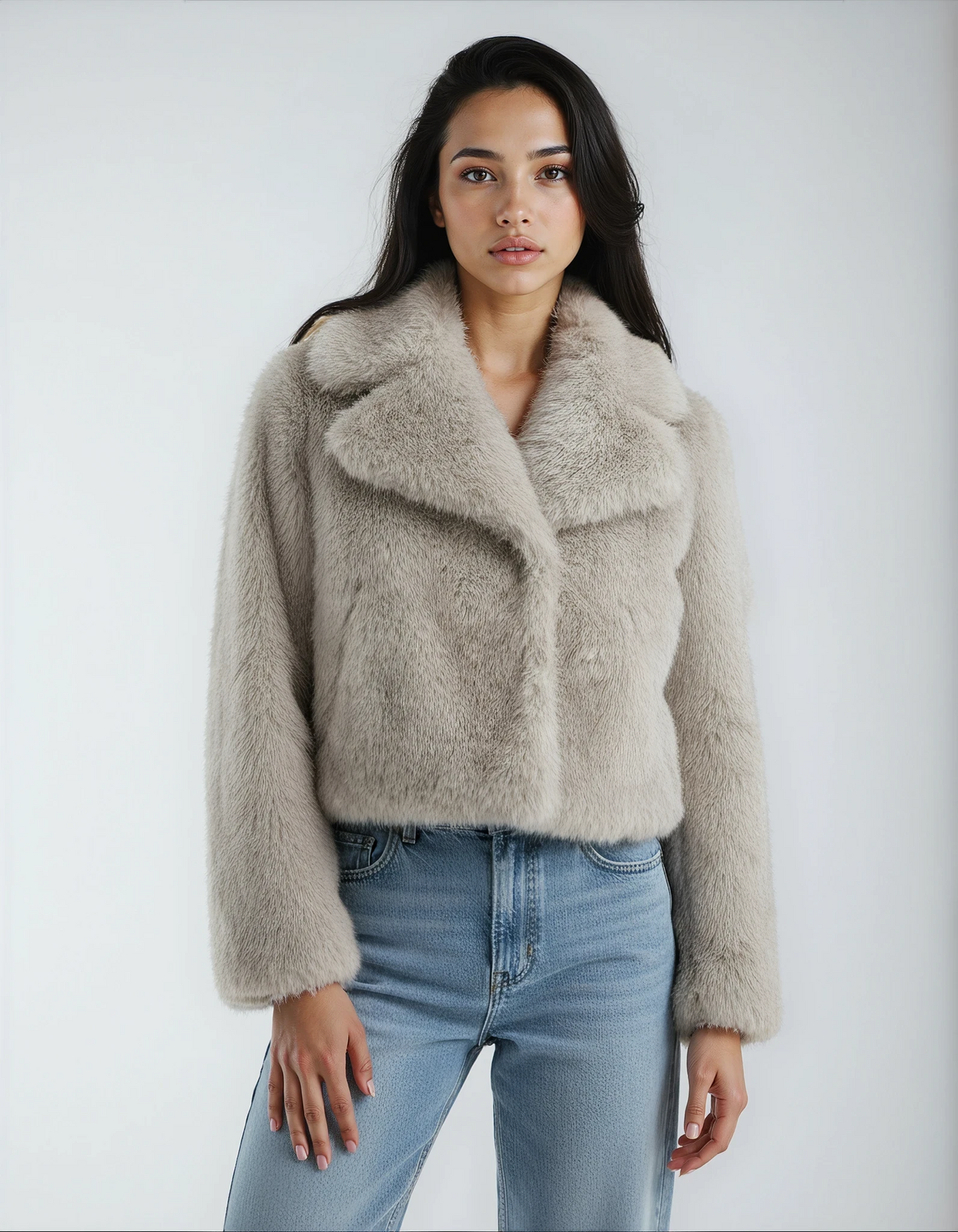 Kurtka Damska Krótka z Kołnierzem i Napami | Elegancka kurtka Jesienno-Zimowa