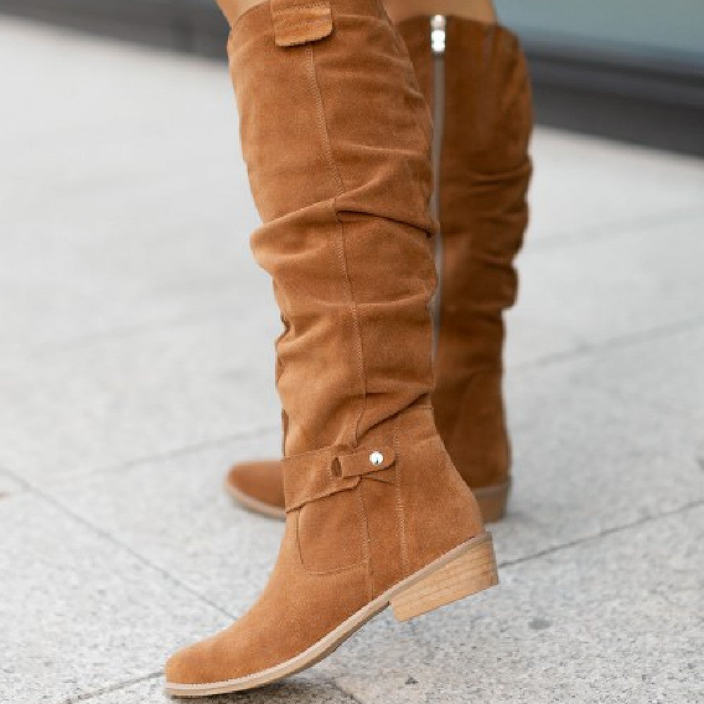 Wysokie Kozaki Damskie z Ociepleniem i Zamkiem | Eleganckie Buty Zimowe