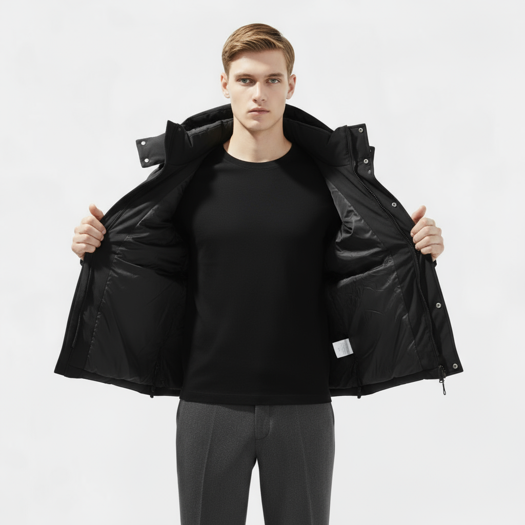 Męska Kurtka Zimowa Parka o Prostym Kroju | Kurtki Zimowe Męskie