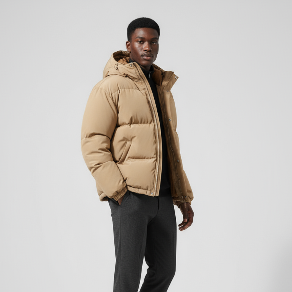 Męska Kurtka Zimowa Pikowana o Długim Kroju | Kurtki Zimowe Męskie