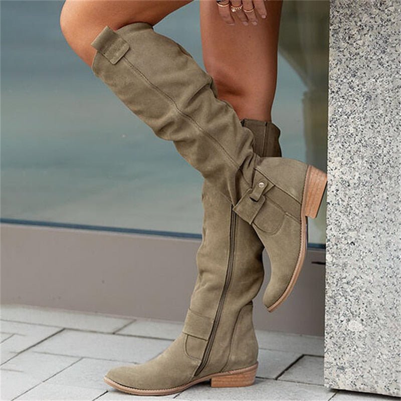 Wysokie Kozaki Damskie z Ociepleniem i Zamkiem | Eleganckie Buty Zimowe