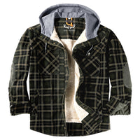 Kurtka Męska z Kapturem w Stylu Lumberjack | Ciepła Kurtka Zimowa i Przejściowa