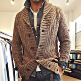 Kardigan Męski z Klapami w Stylu Vintage | Elegancki Sweter Męski