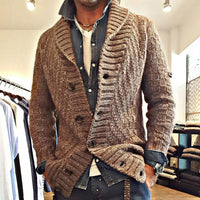 Kardigan Męski z Klapami w Stylu Vintage | Elegancki Sweter Męski