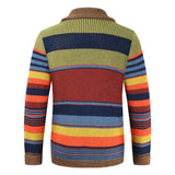 Sweter Męski z Kołnierzem w Stylu Colorblock | Elegancki Kardigan na Chłodne Dni