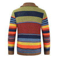 Sweter Męski z Kołnierzem w Stylu Colorblock | Elegancki Kardigan na Chłodne Dni