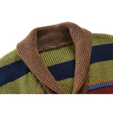 Sweter Męski z Kołnierzem w Stylu Colorblock | Elegancki Kardigan na Chłodne Dni