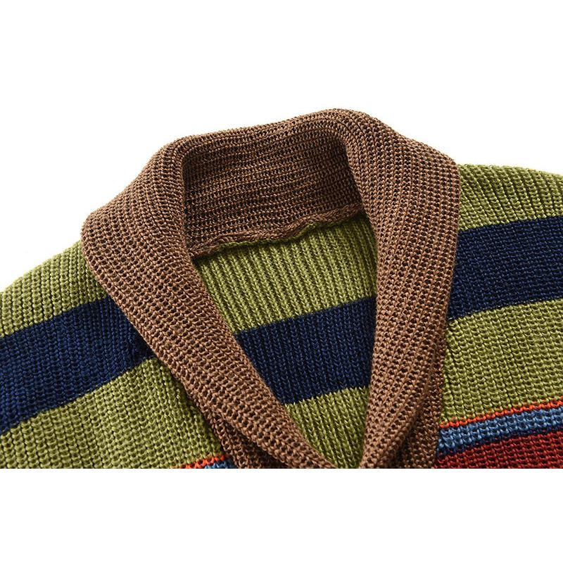 Sweter Męski z Kołnierzem w Stylu Colorblock | Elegancki Kardigan na Chłodne Dni