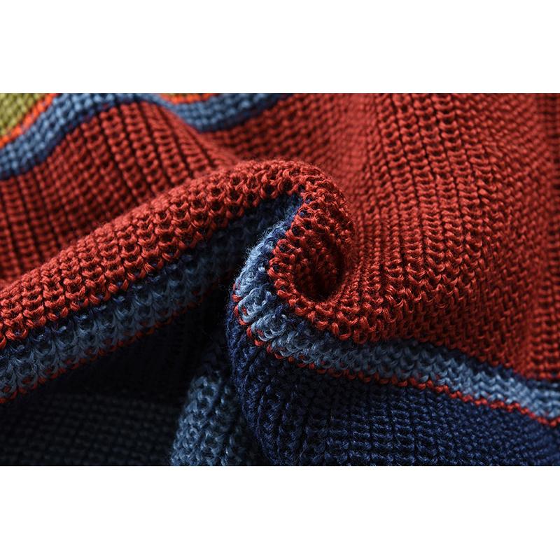 Sweter Męski z Kołnierzem w Stylu Colorblock | Elegancki Kardigan na Chłodne Dni