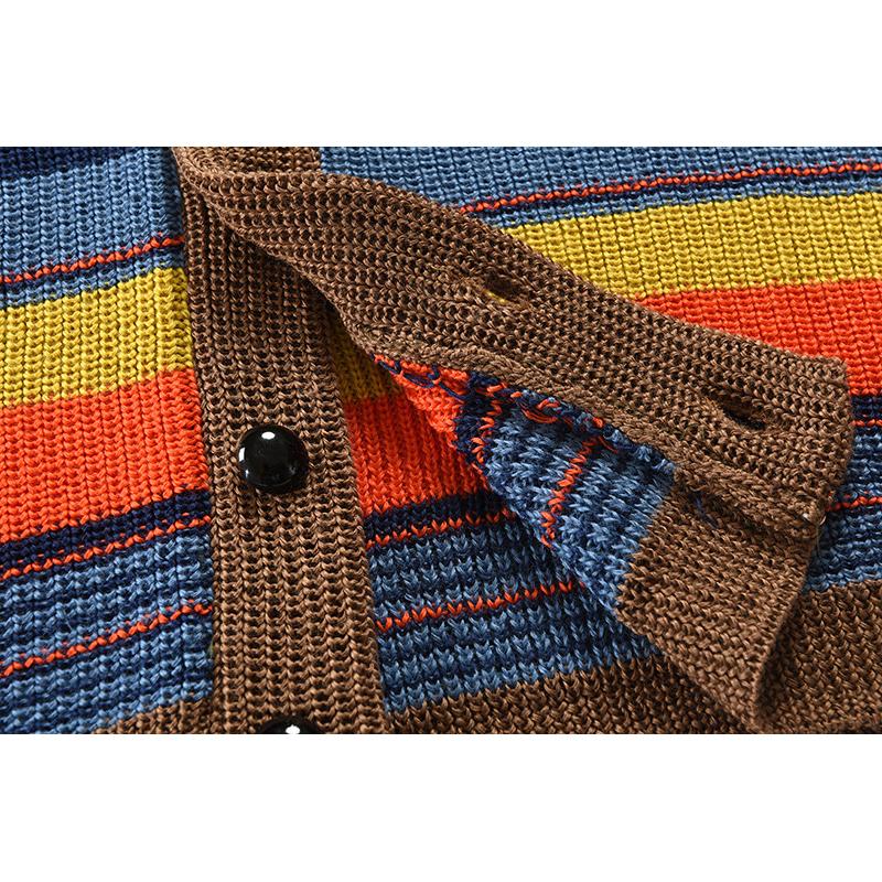 Sweter Męski z Kołnierzem w Stylu Colorblock | Elegancki Kardigan na Chłodne Dni