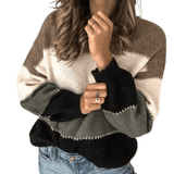 Sweter Damski Colorblock | Swetry Damskie Eleganckie i Codzienne Stylizacje