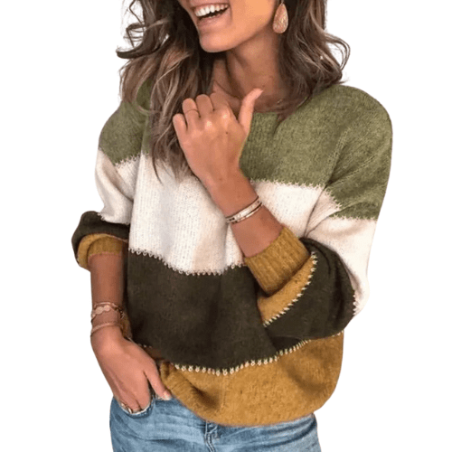 Sweter Damski Colorblock | Swetry Damskie Eleganckie i Codzienne Stylizacje