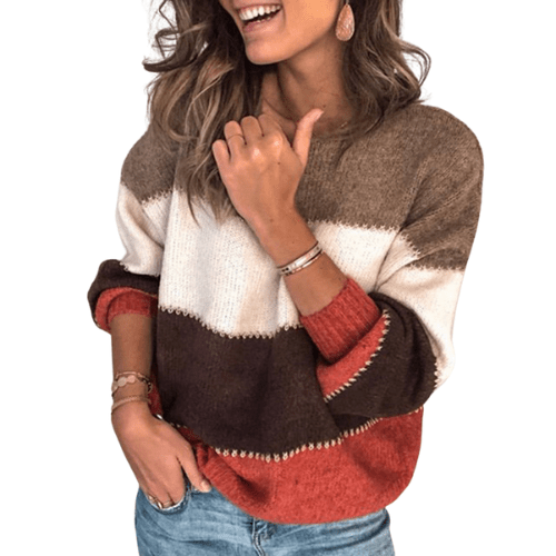 Sweter Damski Colorblock | Swetry Damskie Eleganckie i Codzienne Stylizacje