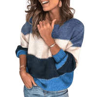 Sweter Damski Colorblock | Swetry Damskie Eleganckie i Codzienne Stylizacje