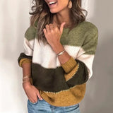 Sweter Damski Colorblock | Swetry Damskie Eleganckie i Codzienne Stylizacje