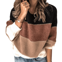 Sweter Damski Colorblock | Swetry Damskie Eleganckie i Codzienne Stylizacje