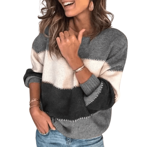 Sweter Damski Colorblock | Swetry Damskie Eleganckie i Codzienne Stylizacje