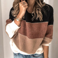 Sweter Damski Colorblock | Swetry Damskie Eleganckie i Codzienne Stylizacje